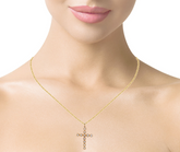 14K Yellow Gold Diamond Cross Pendant (1.00 ct t.w.)